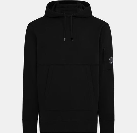 CP COMPANY BLACK PULLOVER HOODIE