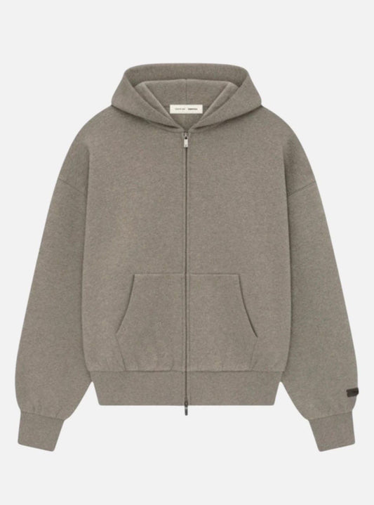 ESSENTIAL HEATHER STONE ZIP UP HOODIE