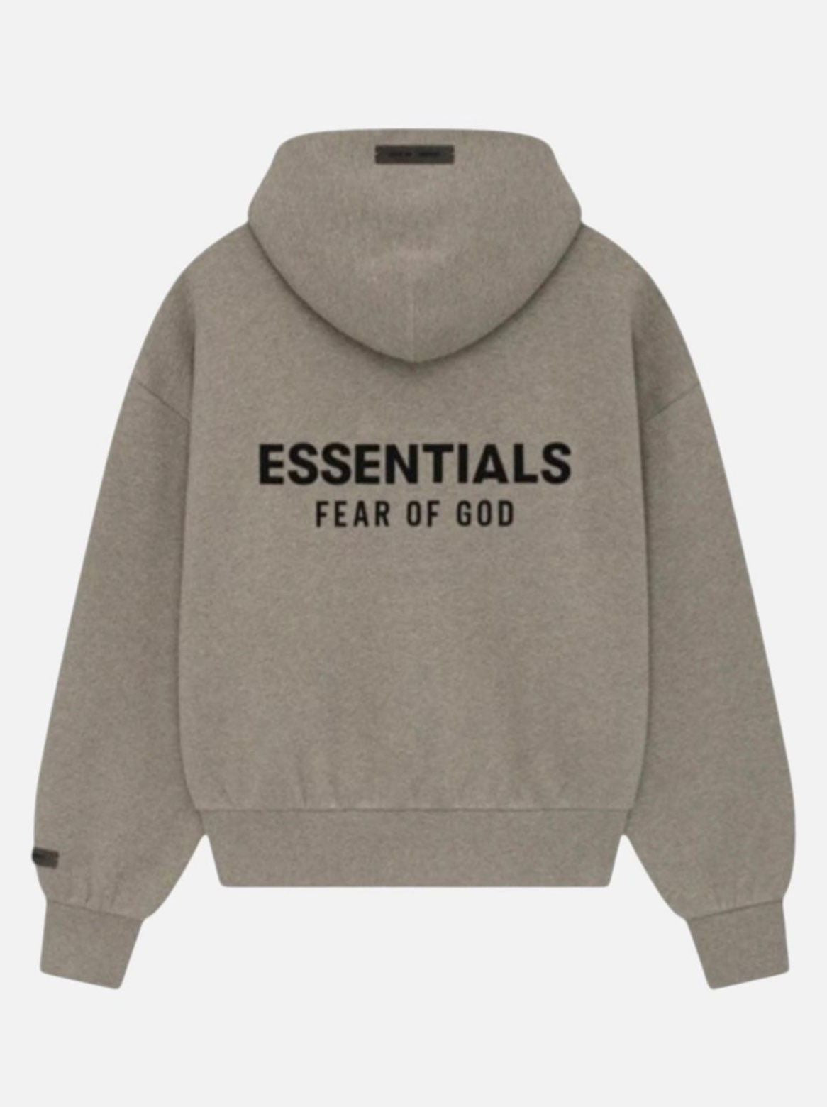 ESSENTIAL HEATHER STONE ZIP UP HOODIE