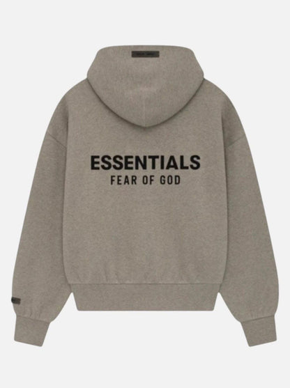 ESSENTIAL HEATHER STONE ZIP UP HOODIE