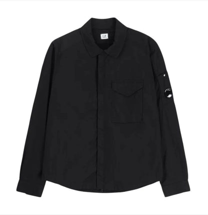 C.P. COMPANY BLACK ZIP UP OVERSHIRT